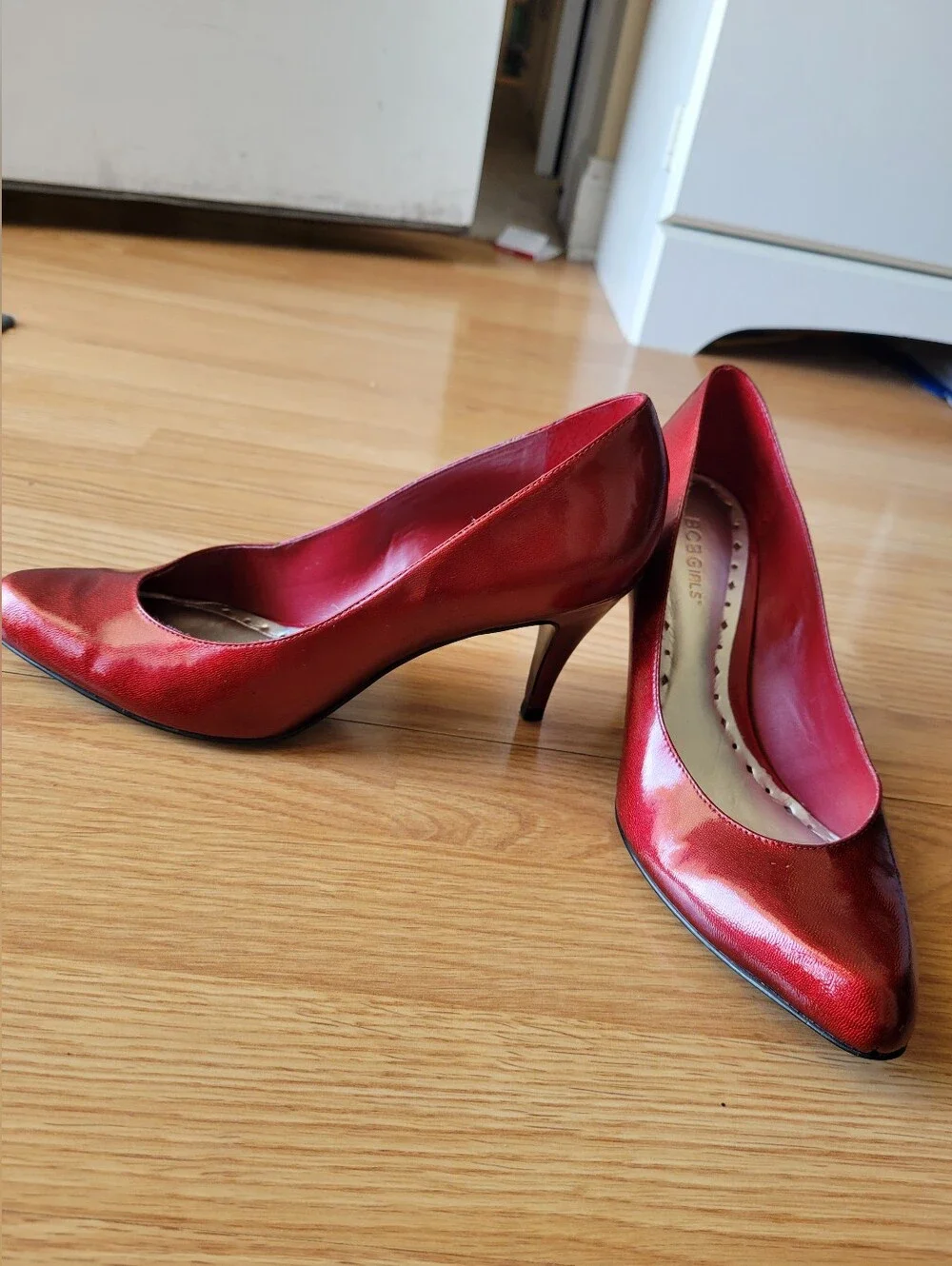 BCB girls Red 3 Inch Heels Pumps Classic Ruby Vintage Y2K Rockabilly, Size 8.5